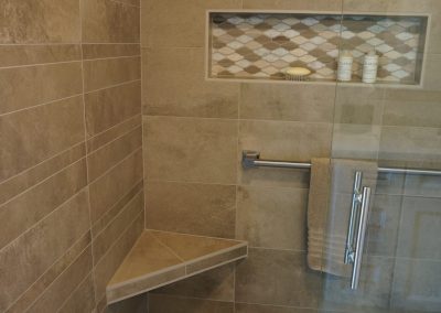 linear drain corner shelf