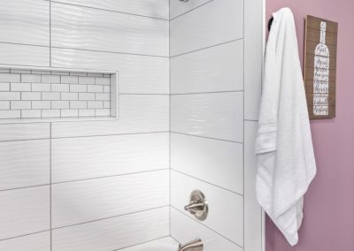 stacked white tile